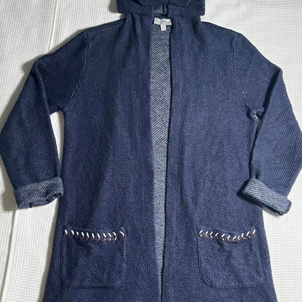 Released Fall 2026 Lucky Brand Navy Blue Hooded Long Cardigan Sweater Size S